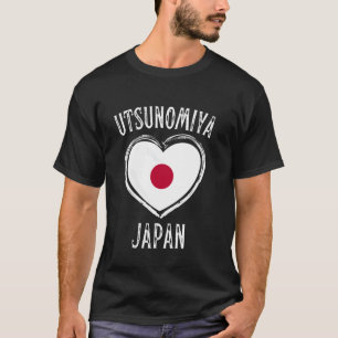 Japan Vlag Hart Utsunomiya Stad T-shirt