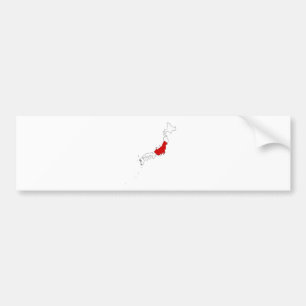 Japan Vlag Kaart volledige grootte Bumpersticker