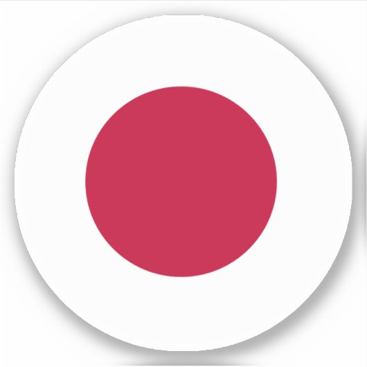 Japan Vlag Ronde Sticker (Voorkant)