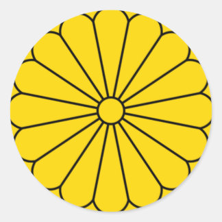 JAPAN-VLAG - WAPENKLACHT - IMPERIËLE ZETEL RONDE STICKER