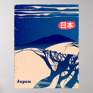 Japan winter Trees poster luchtvaartmaatschappij.