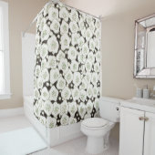 Japan Witte Bloemtuin Douchegordijn (In situ)