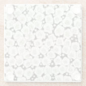 Japan Witte Bloemtuin Glazen Onderzetter (Achterkant)