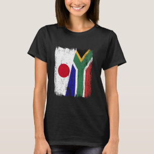Japan Zuid-Afrika Halve vlag Japans Zuid-Afrika T-shirt