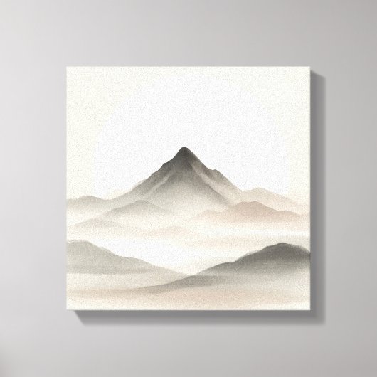 Japandi Abstract Mountain Art for Quiet Interiors Canvas Afdruk (Voorkant)