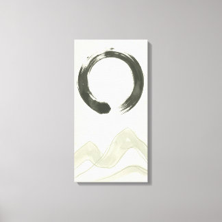 Japandi Abstracte Lijnkunst Afdruk Neutraal Beige Canvas Afdruk
