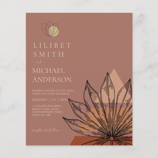 Japandi Abstracte Scandinavische geometrische brui Flyer (Voorkant)