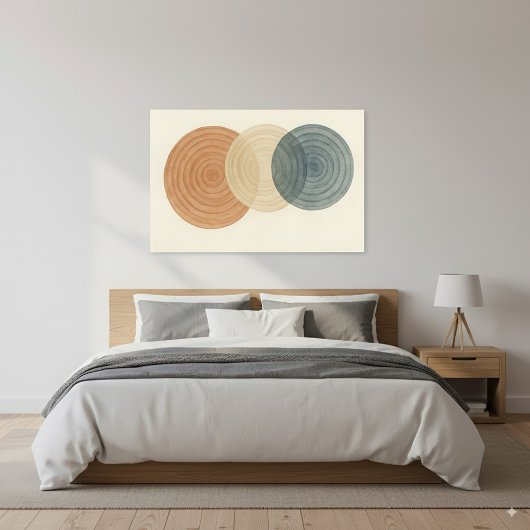 Japandi & Boho Abstracte overlappende cirkels Kuns Canvas Afdruk