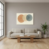 Japandi & Boho Abstracte overlappende cirkels Kuns Canvas Afdruk