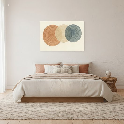 Japandi & Boho Abstracte overlappende cirkels Kuns Canvas Afdruk