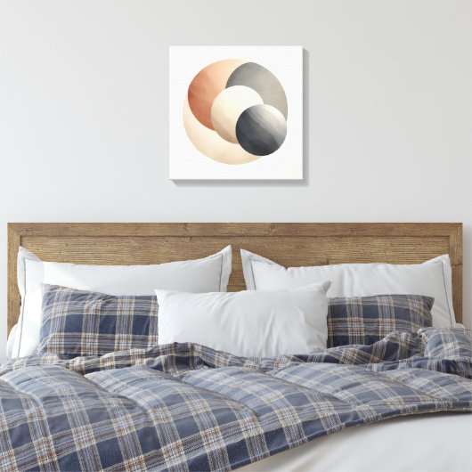 Japandi Eclipse Abstract for Balanced Interiors Canvas Afdruk (Insitu (Slaapkamer))