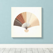 Japandi Folding Fan Abstract Balance Art Canvas Afdruk (Insitu (Houten vloer))