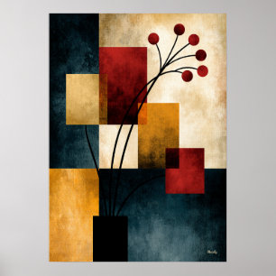 Japandi Ikebana Geometrische Abstracte Wandkunst Poster