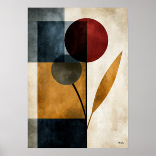 Japandi Ikebana Geometrische Abstracte Wandkunst Poster