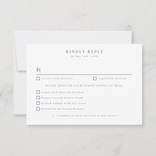 Japandi kersenbloesem maaltijd keuzes RSVP (Achterkant)