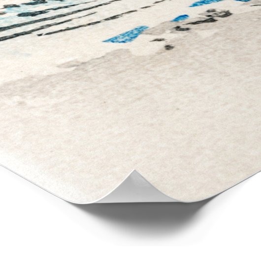 Japandi lijst TV Kunst Strand Landschap Neutraal B Poster (Hoek)