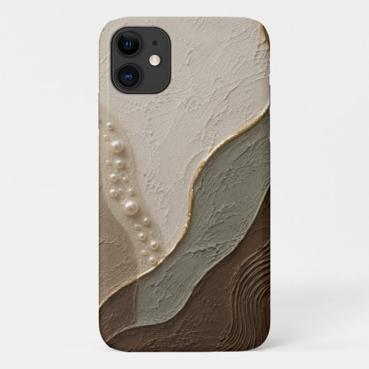 Japandi neutrale gestructureerde design Case-Mate iPhone case (Achterkant)