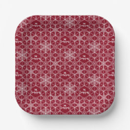 Japandi stijl Sneeuwvlok Bruiloft Papieren Bordje