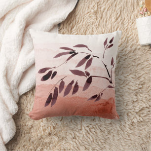 Japandi-stijl waterverf bamboe abstract cadeau kussen