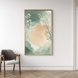 Japandi Waterverf Floral Art Print   Poster Perfect Poster