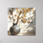 Japandi Zen Floral Fusion Keramische Vaas Canvas Afdruk (Voorkant)