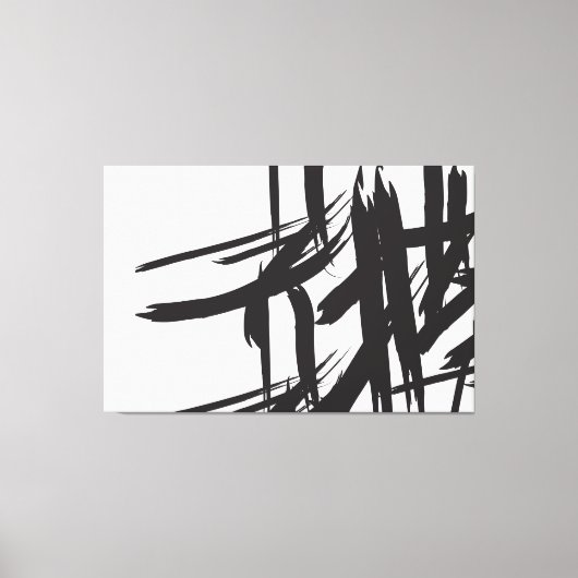 Japandi Zwart-wit abstracte muurkunst Canvas Afdruk (Voorkant)
