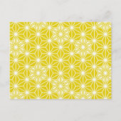 Japanese Asanoha or Star Pattern, mustard gold Briefkaart (Voorkant)
