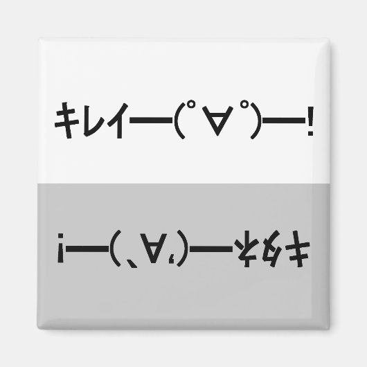 Japanese ASCII Art「キレイー!」&「キタネー!」dishwasher magnet (Devant)