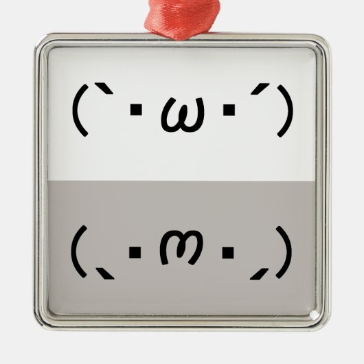 Japanese ASCII Art「シャキーン」&「ショボーン」 Metalen Ornament (Voorkant)