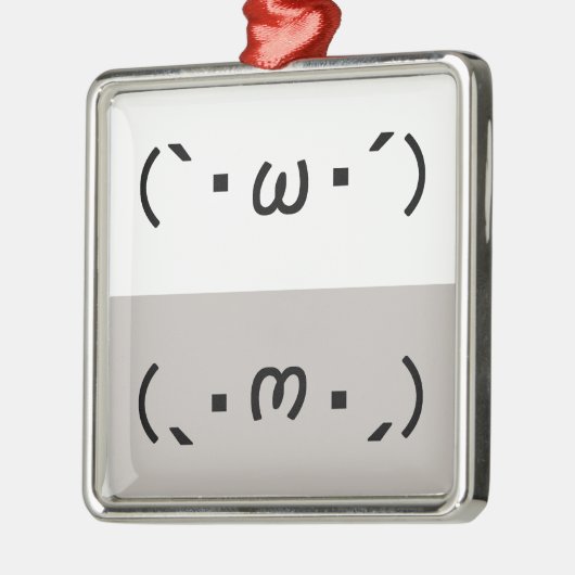 Japanese ASCII Art「シャキーン」&「ショボーン」 Metalen Ornament (Links)