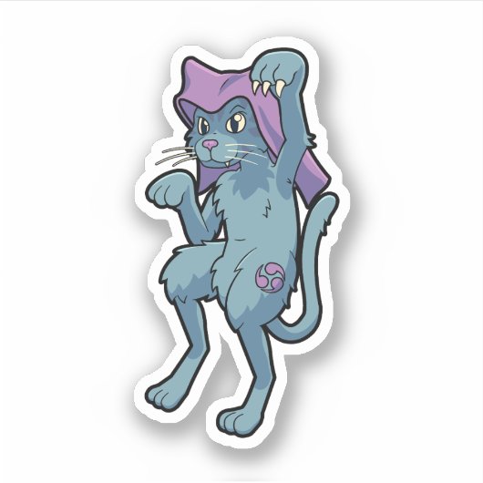 Japanese Bakeneko Cat Yokai Sticker (Voorkant)