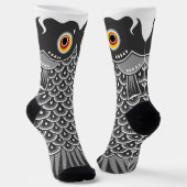 Japanese Black Koinobori Carp Streamer Sokken (Gebogen)