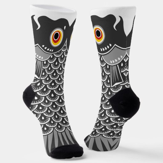 Japanese Black Koinobori Carp Streamer Sokken (Gebogen)