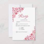 Japanese Blossom Wedding – Pink Floral RSVP (Devant)