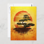 Japanese Bonsai Tree Sunset Briefkaart (Voorkant / Achterkant)