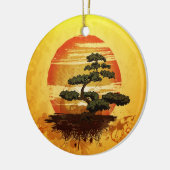 Japanese Bonsai Tree Sunset Keramisch Ornament (Links)