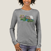 Japanese Bridge with Peacocks Long-sleeved T-Shirt (Voorkant)