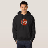Japanese Calligraphy Kanji Harmony Red Moon Hoodie (Voorkant volledig)
