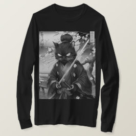 Japanese Cat Samurai Warrior T-shirt