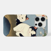 Japanese Cats Blossom Tree iPhone Case (Verso Horizontal)