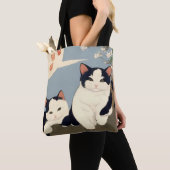 Japanese Cats Blossom Tree Tote Bag (De près)