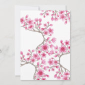 Japanese Cherry Blossom Floral Border Afstuderen Kaart (Achterkant)
