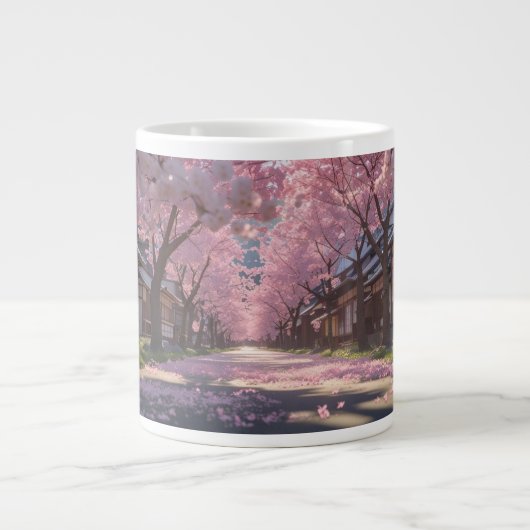 Japanese Cherry Blossom Sakura Mug - Day & Night S Extra Grote Beker (Voorkant)