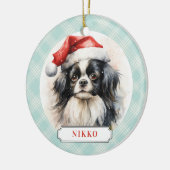 Japanese Chin Dog Ceramic Circle Ornament (Links)