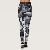 JAPANESE CLOUD PATROON BLACK EN WITTE LEGGINGS (Achterkant)