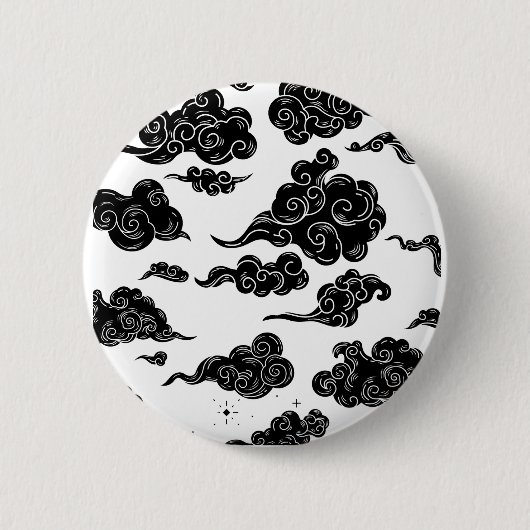 Japanese Cloud Pattern Aesthetic Ronde Button 5,7 Cm (Voorkant)