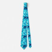 Japanese Clouds, Evening Sky, Turquoise and Indigo Stropdas (Voorkant)