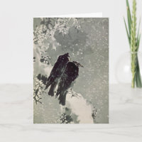 Japanese Crows Holiday Kaart