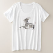 JAPANESE DEER PLUS SIZE COTTON T-SHIRT (Design voorkant)