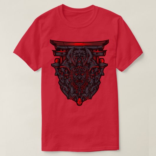 Japanese Devil Oni Demon Samurai Cosplay Ninja Tec T-shirt (Design voorkant)